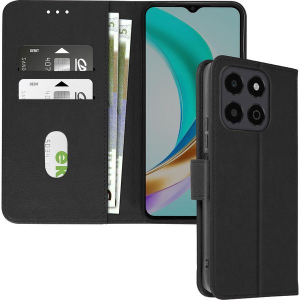 Avizar, Custodia In Ecopelle Con Funzione Di Supporto Per Honor X6B, Nero-image