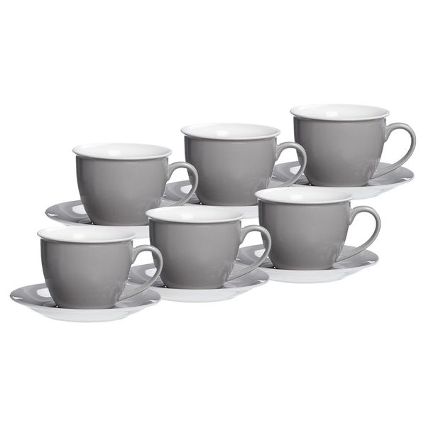 Ritzenhoff & Breker Milchkaffee Tassen Mit Untertassen Doppio 350 Ml 6Er Set-image