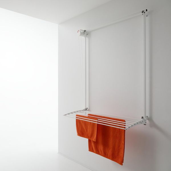 Stendibiancheria A Parete Regolabile In Altezza, Asciugatrice Per Interni Ed Esterni - Foxydry Wall 108 Cm Bianco-image