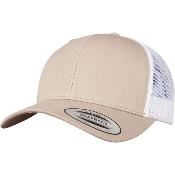 Flexfit 6606T | Cappello / Berretto / Cappello Retro Trucker 2-Tone - Colore: Khaki/Bianco - Taglia: Unica-image