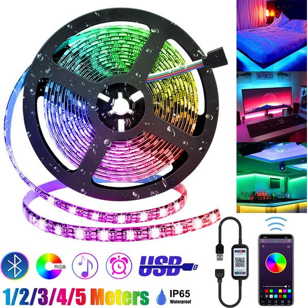 Strisce Led Bluetooth 3M Strisce Led Rgb Usb Tv Retroilluminazione Musica Sincronizzazione Striscia Luminosa Striscia Luminosa Impermeabile-image