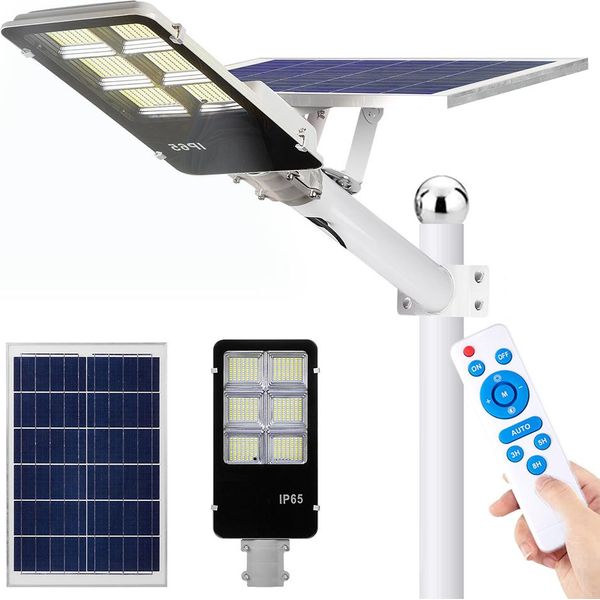 Luce Solare All'aperto 25W, Grande Lampione Solare All'aperto, 462 Lampade Solari A Led Luce Solare Di Rilevamento Crepuscolare 40000Lm IP65 Lampade Da Giardino Per L'esterno-image