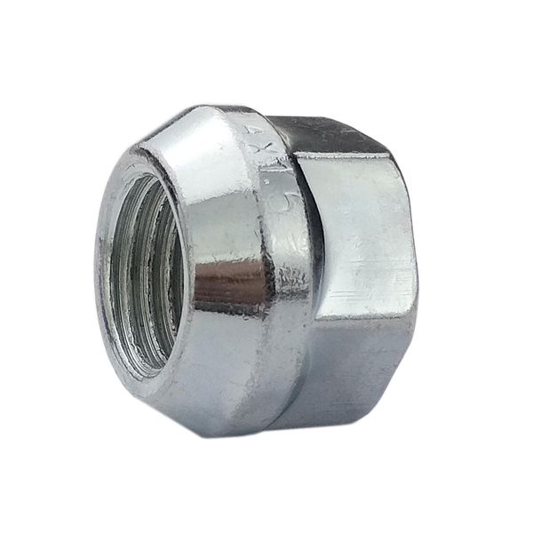 1X Dadi Ruota Aperta Dadi M12X1,5 Con Collare Conico SW19 Nero Zincato-image