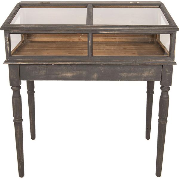 Vetrina Clayre & Eef 80X46X85 Cm In Legno Grigio-image