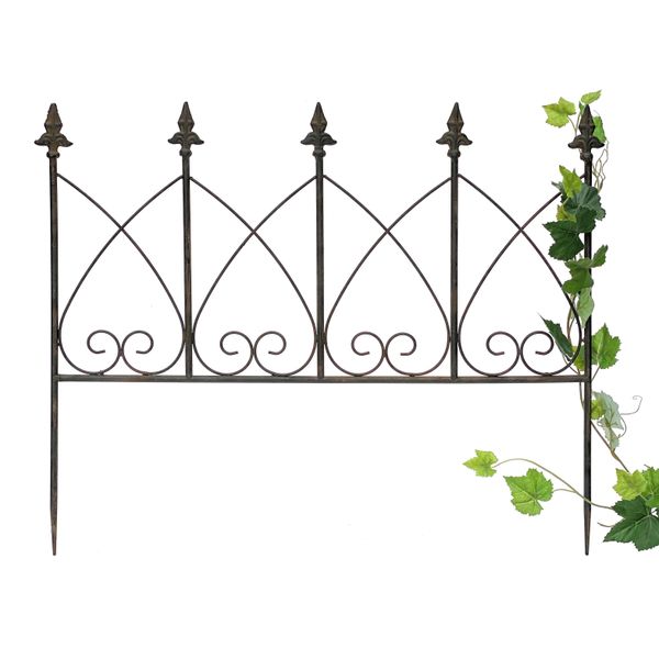 Dandibo Supporto Di Arrampicata Metallo Fiore Traliccio 60 Cm Free-Standing Traliccio Di Arrampicata 96015 Plug-In Recinzione Arrampicata Asta Di Supporto Ruggine Imitazione-image