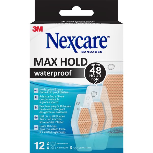 Nexcare Max Hold Strisce Di Cerotto Impermeabile 3 Misure 12 Pz-image