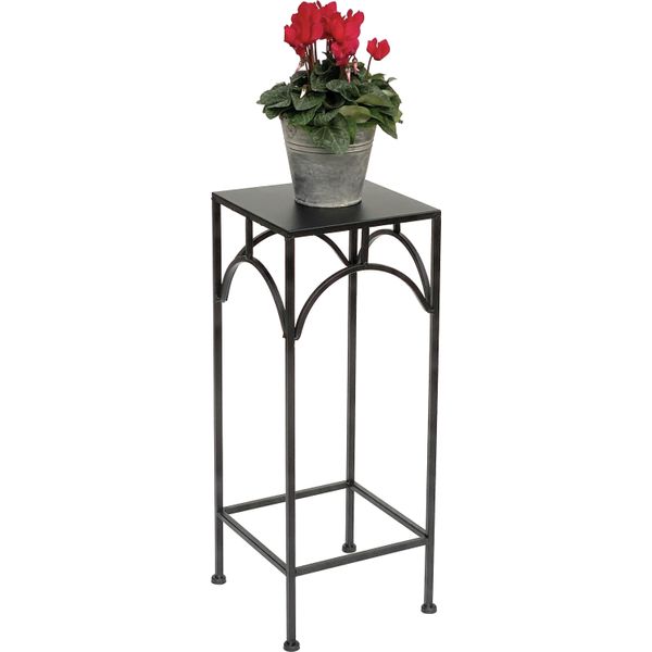 Dandibo Sgabello Per Fiori In Metallo Nero Angolare Da 60 Cm 96132 M Tavolino Colonna Per Fiori Sgabello Moderno Per Piante-image