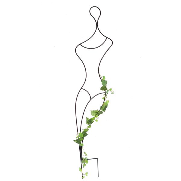 Dandibo Design Ausilio Per L'arrampicata Traliccio In Metallo 140 Cm Nero Signora Gracia Ausilio Per L'arrampicata Spina A Terra Porta Fiori Traliccio Colonna-image