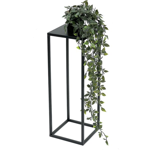 Dandibo Sgabello Per Fiori In Metallo Nero Angolare Da 50 Cm Tavolino Portafiori 96315 S Colonna Portafiori Moderna Sgabello Per Piante-image