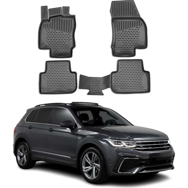 2018-2023 Vw Tiguan / Tiguan Allspace Tappetini Tpe Nero 4 Pz-image