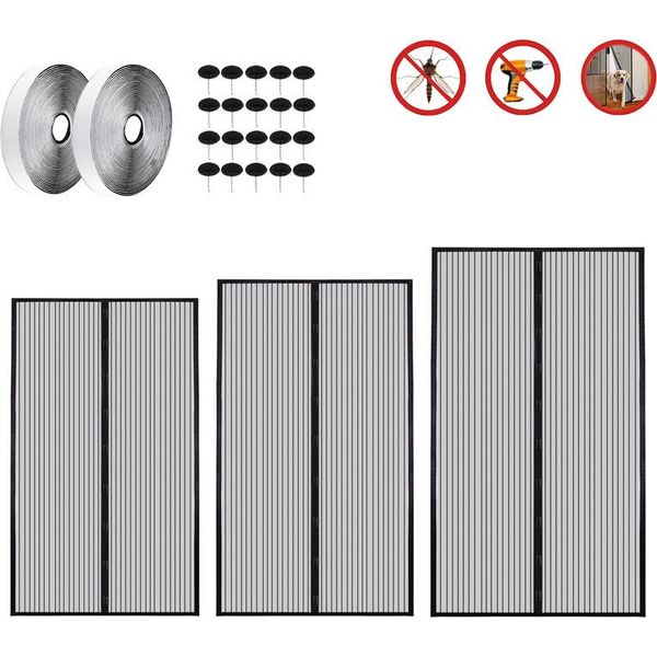 Jiubiaz 120 X 240 Cm Zanzariera Magnetica Porta Zanzariera Magnetica Stecche Tenda Balcone Porta Patio Senza Forare-image