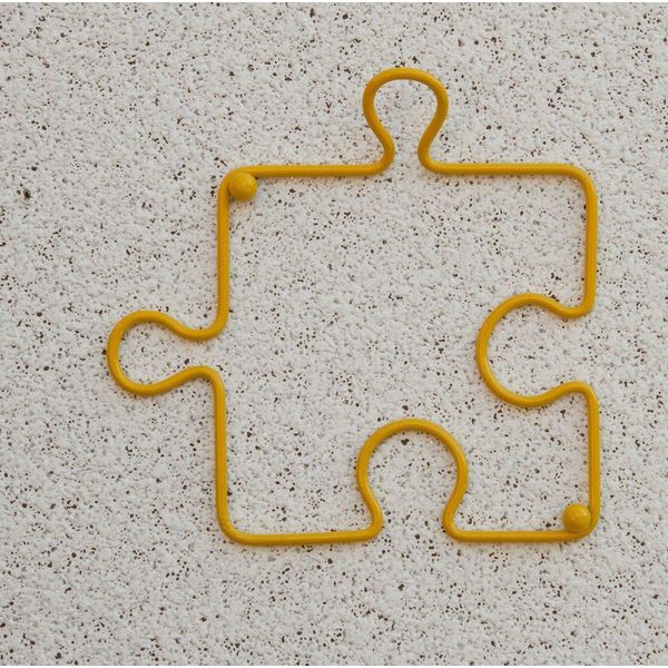 Dandibo Design Appendiabiti Puzzle 20 Cm Appendiabiti Da Parete Gancio In Metallo (Giallo)-image