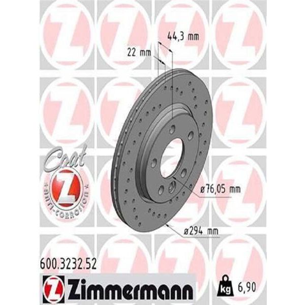 2X Zimmermann 600.3232.52 Disco Freno Asse Posteriore-image