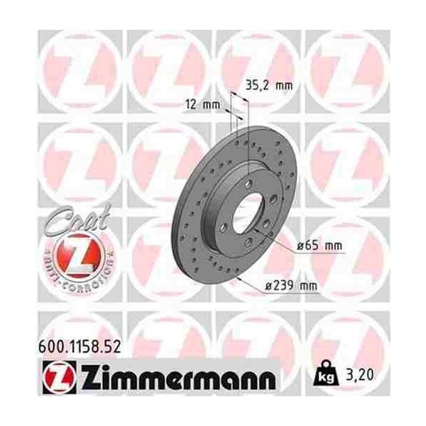 2 Dischi Freno Anteriori Sportivi Completi Zimmermann Per Audi Seat Vw-image