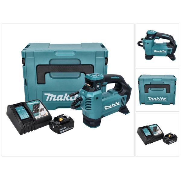 Compressore A Batteria Makita Dmp 181 RG1J 18 V 11,1 Bar + 1X Batteria Ricaricabile 6,0 Ah + Caricabatterie + Makpac-image