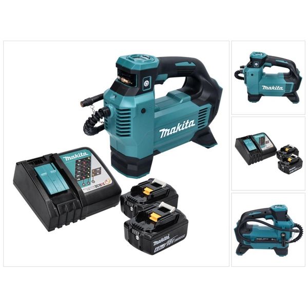Compressore A Batteria Makita Dmp 181 Rg 18 V 11,1 Bar + 2X Batteria Ricaricabile 6,0 Ah + Caricatore-image
