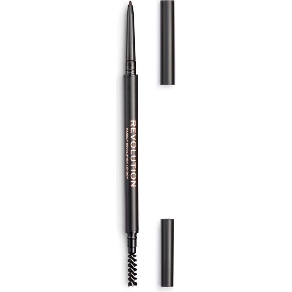 Makeup Revolution Precise Brow Pencil Matita Per Sopracciglia A Doppia Estremità E Pennello A Rocchetto Con Punta Fine Marrone Scuro 9G-image
