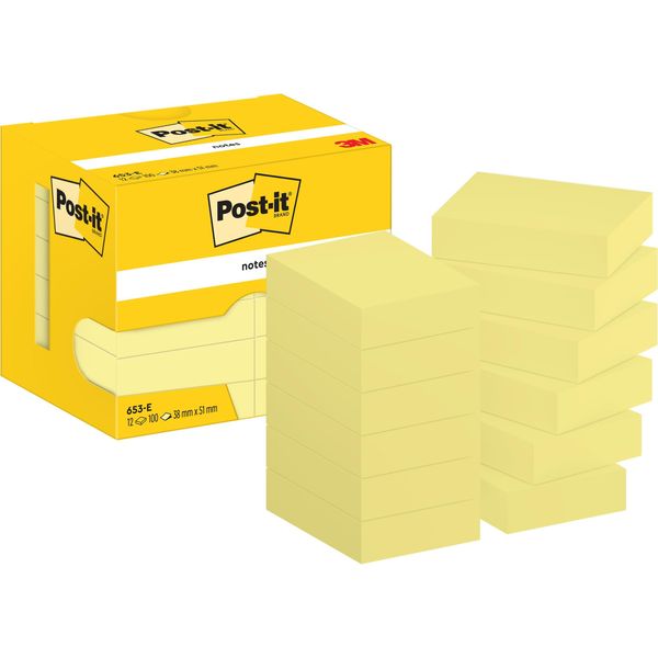 Post-It® 7100290163 Post-It® Sticky Notes Standard 653 Giallo 12 Blocchetti-image
