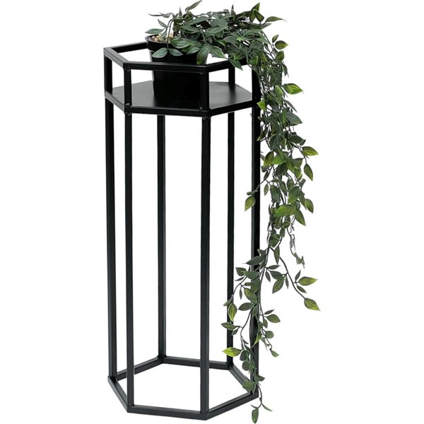 Dandibo Sgabello Per Fiori In Metallo Nero Esagono 50 Cm Portafiori Colonna Per Fiori 96453 S Sgabello Per Piante Moderno Portafiori-image