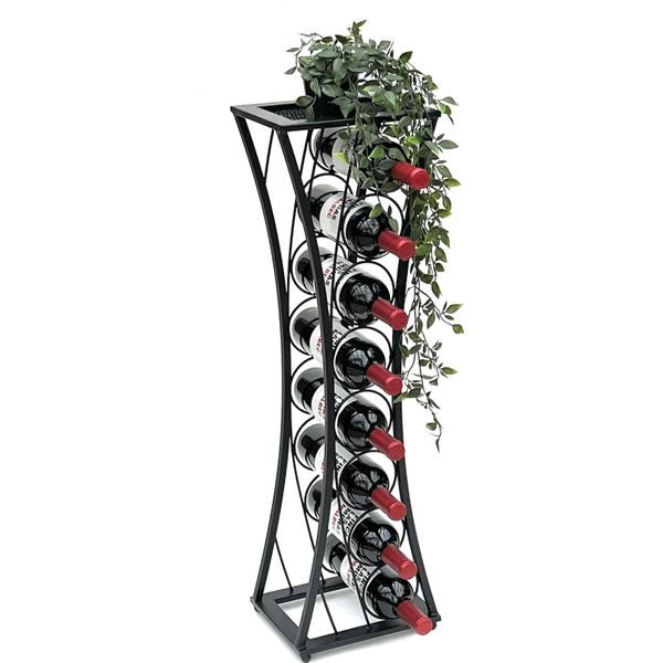 Dandibo Portabottiglie In Metallo Nero In Piedi Mika 80 Cm 96536 Portabottiglie Portabottiglie Portabottiglie Stretto Moderno-image
