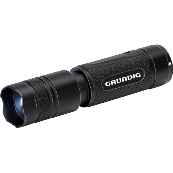 Grundig Torcia Led 400 Lumen - 10W - Portata 200M - 3 Modalità Di Luce: Alta, Bassa, Pulsante - Nero/Arancione-image