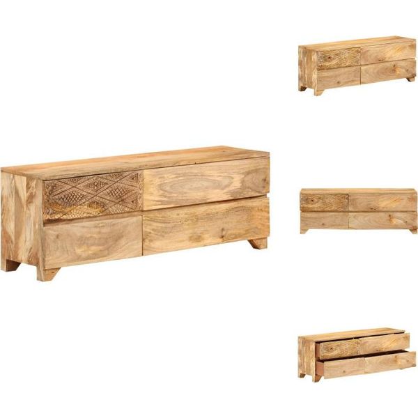 Vidaxl Mobile Tv In Legno Massiccio Di Mango 110X30X40 Cm - Mobili Tv-image