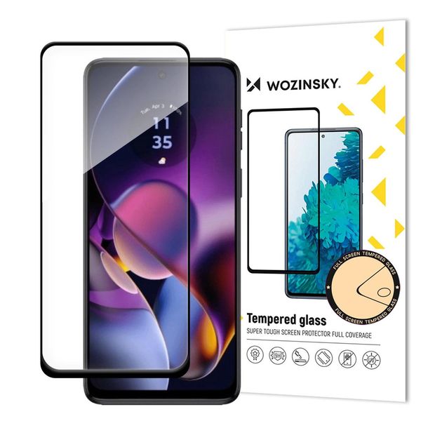 Wozinsky Vetro Temperato Pieno Colla Per Motorola Moto G54 Schermo Completo Con Cornice - Nero-image