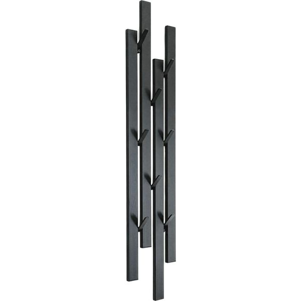 Dandibo Appendiabiti Da Parete In Metallo Nero 96612 Appendiabiti Da Parete Con 8 Ganci Appendiabiti Da Corridoio Stretto Appendiabiti Moderno Gancio A Binario Ganci Per Cappotti-image