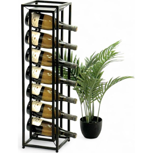 Dandibo Portabottiglie In Metallo Nero In Piedi Diamante 80 Cm 96621 Portabottiglie Portabottiglie Portabottiglie Stretto Moderno-image