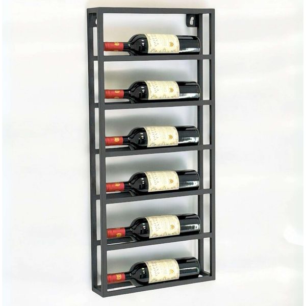 Dandibo Portabottiglie Da Parete In Metallo Nero Design 96603 Portabottiglie Portabottiglie Vino Portabottiglie Vino Portabottiglie-image