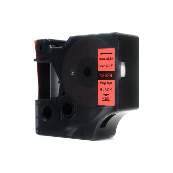 Jetworld Nastro Di Ricambio Dymo Rhino Nero Su Rosso 19 Mm X 5,5 M, Vinile (18439)-image
