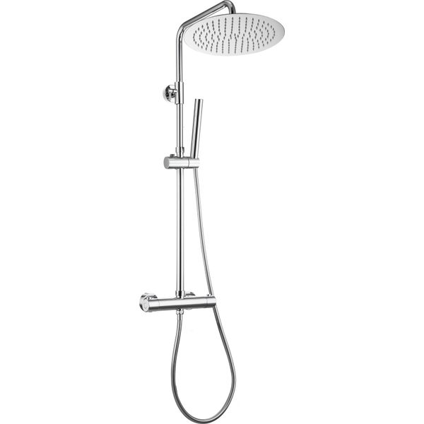 Joho Colonna Doccia Acciaio Inox Con Miscelatore Termostatico Fori Muro Regolabili Cromo Colonna Doccia Asta Doccia Set Doccia A Pioggia D25Cm-image