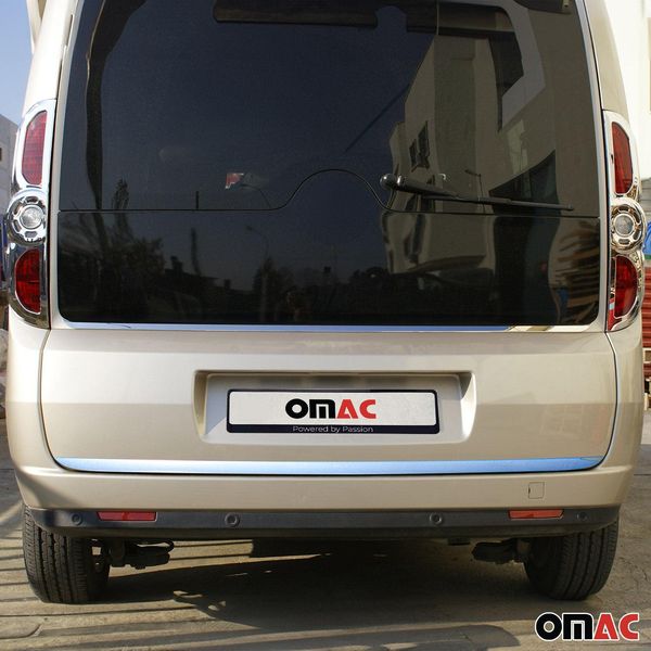 Modanatura Bagagliaio Posteriore Per Opel Combo D Fiat Doblo Inferiore In Acciaio Inox Cromato-image