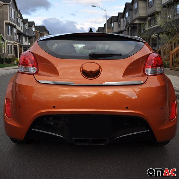 Modanatura Bagagliaio Posteriore Per Hyundai Veloster 2011-2017 Acciaio Inox Cromato-image