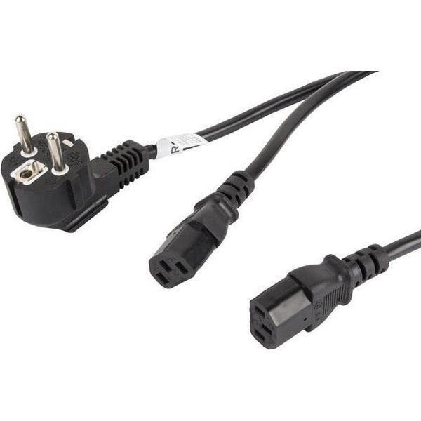 Cavo Di Alimentazione Lanberg Schuko Cee 7/7 A 2X Iec320 C13 2M-image
