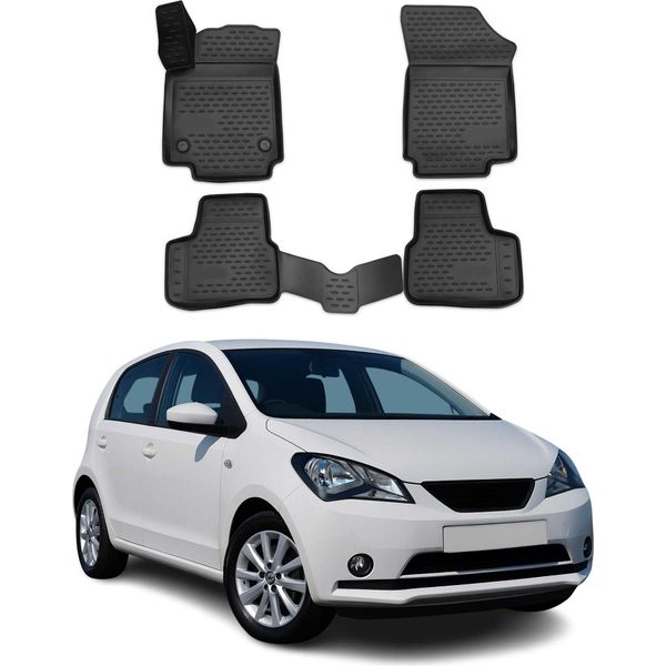 2011-2025 Seat Mii Tappetini Tpe Nero 4 Pezzi-image