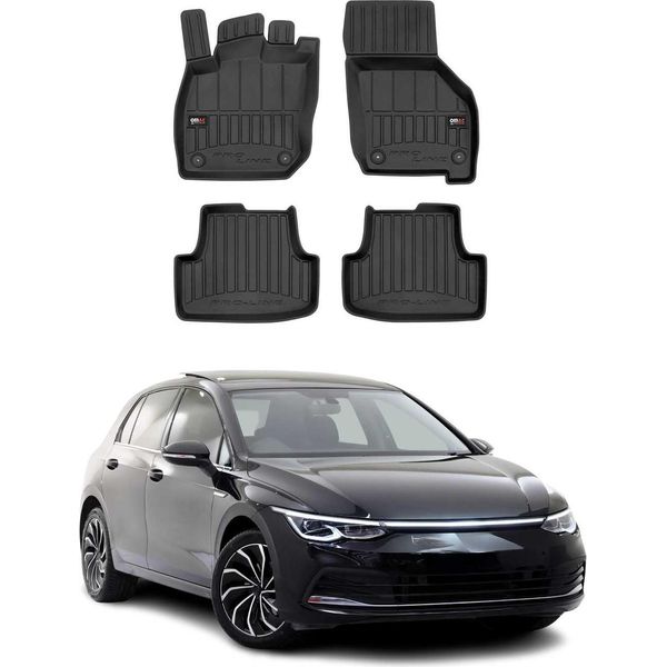 2020-2025 Vw Golf Mild Hybrid Tappetini Tpe Nero 4 Pz-image