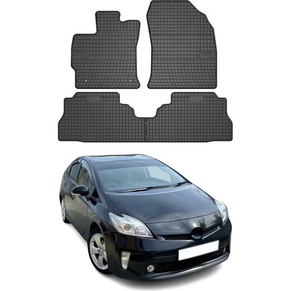 2011-2015 Toyota Prius Plus Tappetini In Gomma Nera 4 Pz-image
