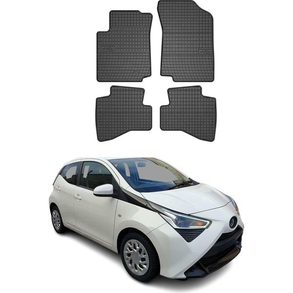 2014-2022 Toyota Aygo Tappetini Tpe Nero 4 Pezzi-image