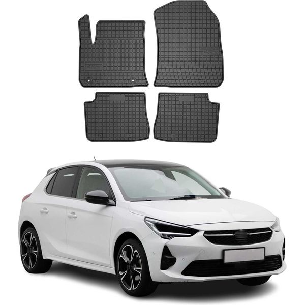 2019-2025 Opel E-Corsa Tappetini In Gomma Nera 4 Pz-image