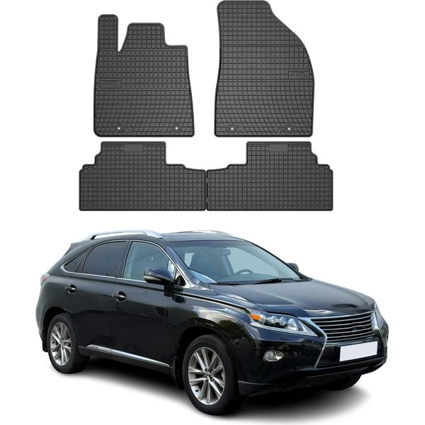 2008-2015 Lexus Rx Hybrid Tappetini In Gomma Nera 4 Pezzi-image