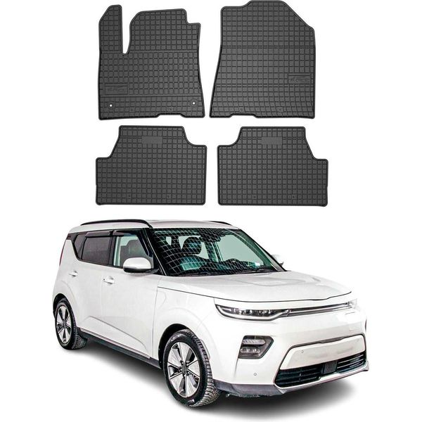 2019-2025 Kia E-Soul Tappetini In Gomma Nera 4 Pz-image