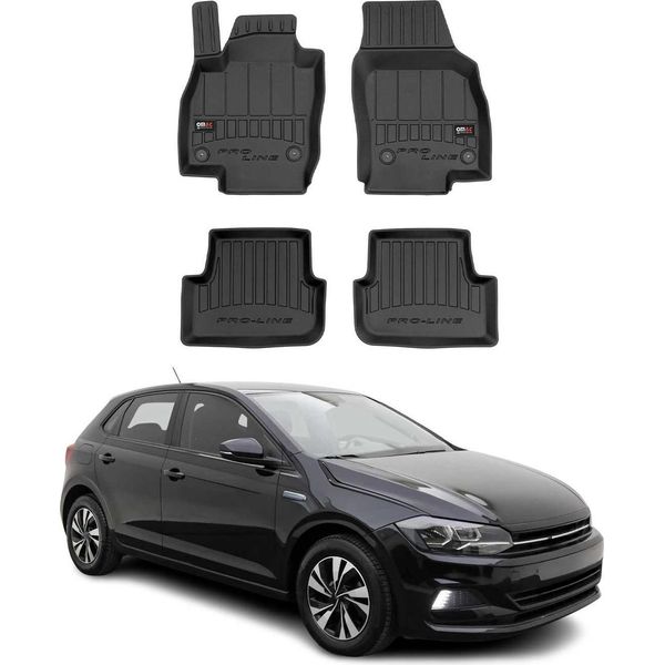 2017-2025 Vw Polo Tappetini Tpe Nero 4 Pz-image