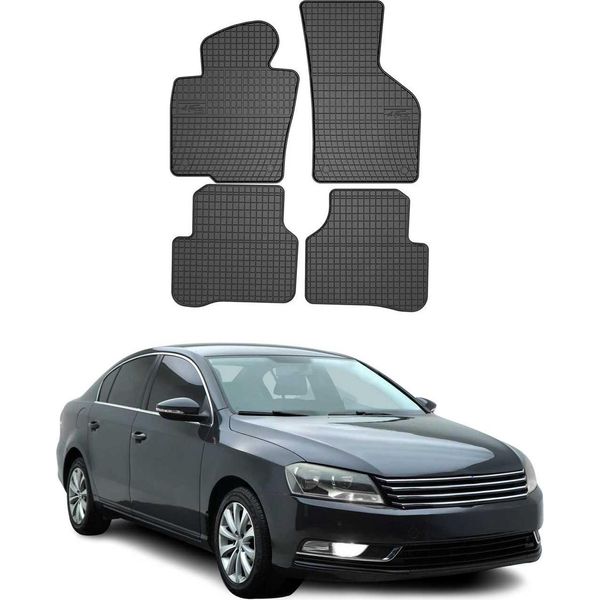2010-2015 Vw Passat B7 Tappetini Tpe Nero 4 Pz-image