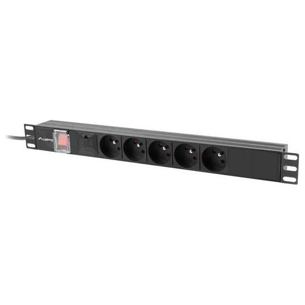 Lanberg Pdu 19" Rack Ciabatta Di Alimentazione 1U 16A 5X 230V It 2M Nero"-image