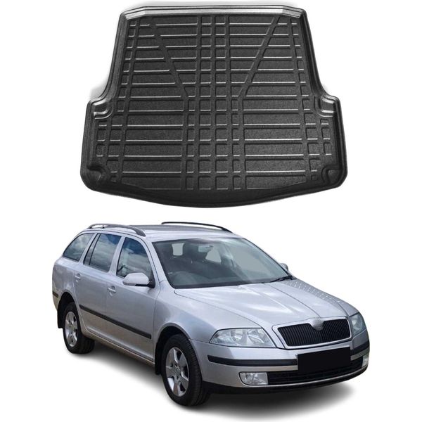 Fodera Bagagliaio Per Skoda Octavia 2004-2013 In Gomma Tpe Nero-image