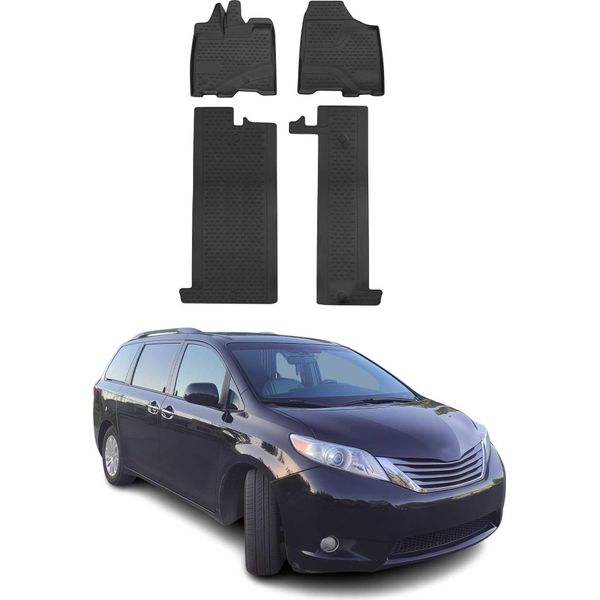 2011-2018 Toyota Sienna Tappetini Tpe Nero 4 Pezzi-image