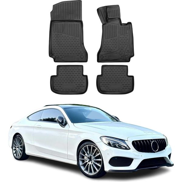 2014-2021 Mercedes Classe C Tappetini Tpe Nero 2 Pezzi-image