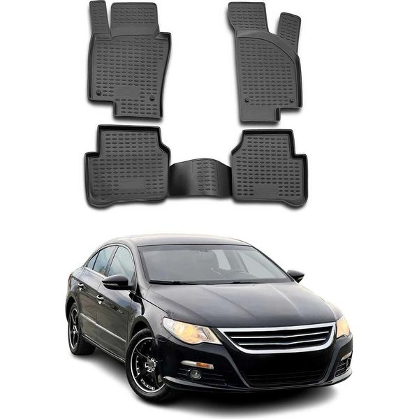 2008-2017 Vw Cc Tappetini Tpe Nero 4 Pezzi-image