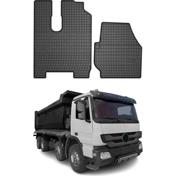 2008-2012 Mercedes Actros MP3 S-Cabin Tappetini In Gomma Nera 2 Pz-image